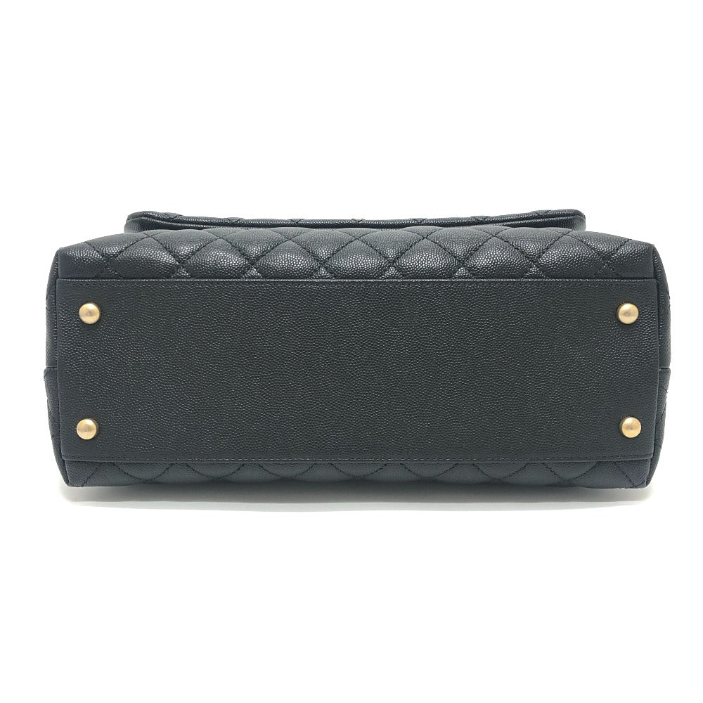 CHANEL A92992 マトラッセ ココハンドル 29 2WAY カバン ショルダーバッグ ハンドバッグ キャビアスキン レディース ブラック