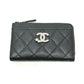 CHANEL AP3732 Matelasse Coco Mark Star CC Card Coin Purse Wallet Coin Case Caviar Skin Women's Black