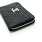 CHANEL AP3732 Matelasse Coco Mark Star CC Card Coin Purse Wallet Coin Case Caviar Skin Women's Black