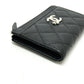 CHANEL AP3732 Matelasse Coco Mark Star CC Card Coin Purse Wallet Coin Case Caviar Skin Women's Black