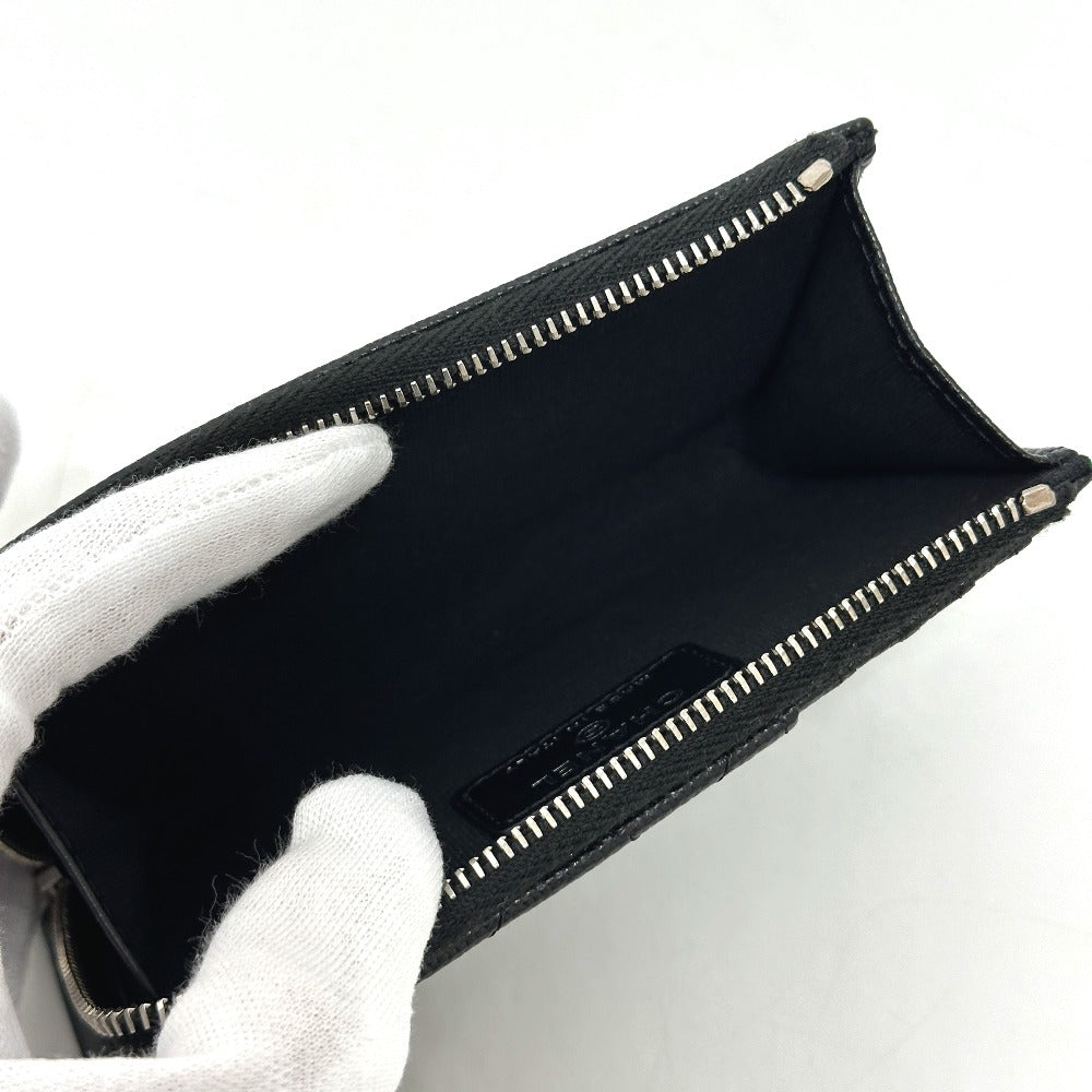 CHANEL AP3732 Matelasse Coco Mark Star CC Card Coin Purse Wallet Coin Case Caviar Skin Women's Black