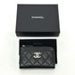CHANEL AP3732 Matelasse Coco Mark Star CC Card Coin Purse Wallet Coin Case Caviar Skin Women's Black