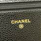 CHANEL AP0250 マトラッセ ココマーク チェーンウォレット カバン 財布 斜め掛け ショルダーバッグ キャビアスキン レディース ブラック