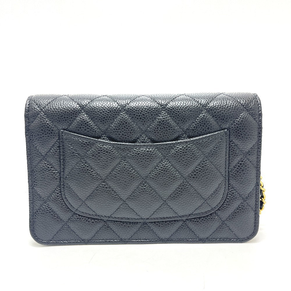 CHANEL AP0250 CC Mark Chain Wallet bag bag Shoulder Bag Caviar Leather Black Used