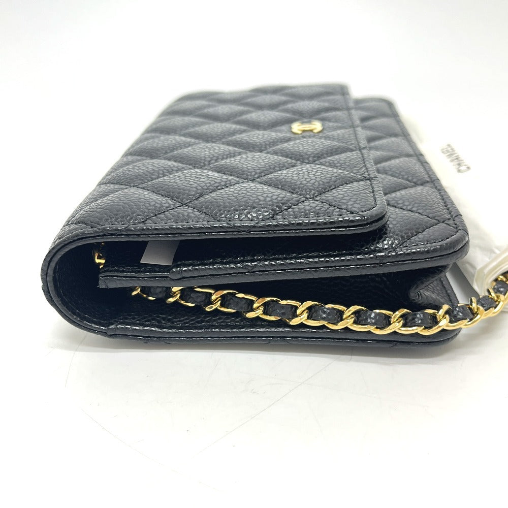 CHANEL AP0250 CC Mark Chain Wallet bag bag Shoulder Bag Caviar Leather Black Used