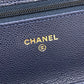 CHANEL AP0250 マトラッセ ココマーク クラシック チェーンウォレット カバン ゴールド金具 ショルダーバッグ キャビアスキン レディース ブルー