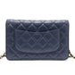 CHANEL AP0250 マトラッセ ココマーク クラシック チェーンウォレット カバン ゴールド金具 ショルダーバッグ キャビアスキン レディース ブルー