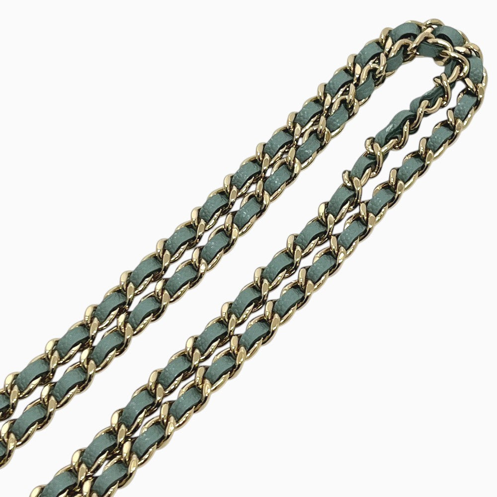CHANEL AP0250 Matelasse CC Mark Classic Bag Wallet Chain Wallet Pochette Crossbody Shoulder Bag Caviar Leather Blue gray gray Used