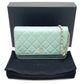 CHANEL AP0250 Matelasse CC Mark Classic Bag Wallet Chain Wallet Pochette Crossbody Shoulder Bag Caviar Leather Blue gray gray Used