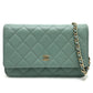 CHANEL AP0250 Matelasse CC Mark Classic Bag Wallet Chain Wallet Pochette Crossbody Shoulder Bag Caviar Leather Blue gray gray Used