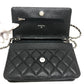 CHANEL AP0250 Matelasse CC Mark Classic Chain Wallet SilverHardware Shoulder Bag Caviar Leather Black Used
