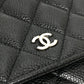 CHANEL AP0250 Matelasse CC Mark Classic Chain Wallet SilverHardware Shoulder Bag Caviar Leather Black Used