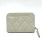 CHANEL AP0216 CC Mark Matelasse Classic Zip Wallet coin purse Caviar Leather gray/GoldHardware Used