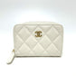 CHANEL AP0216 Matelasse CC Mark Classic Zip Coin purse Wallet coin purse Caviar Leather White/GoldHardware Used