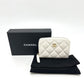 CHANEL AP0216 Matelasse CC Mark Classic Zip Coin purse Wallet coin purse Caviar Leather White/GoldHardware Used