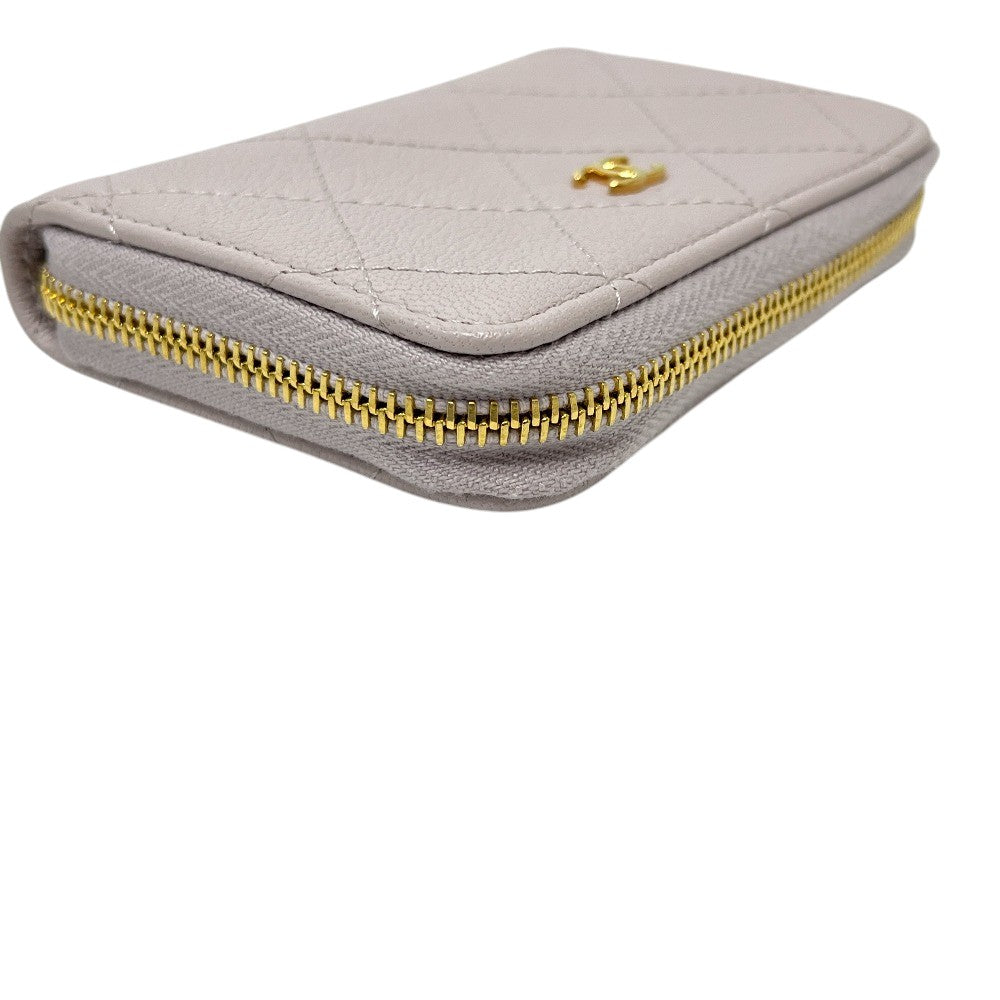 CHANEL AP0216 Matelasse CC Mark Wallet, Card Case, Coin Purse coin purse Leather lavender purple/GoldHardware Used