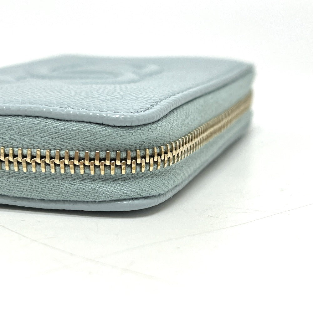 CHANEL AP4658 CC Mark Métiers d'Art Card Case Wallet Wallet coin purse Caviar Leather blue Used