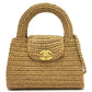 CHANEL 26C Mini Shopping 2-Way Straw Basket Bag with Chain Shoulder Pochette Hand Bag Raffia Beige Used