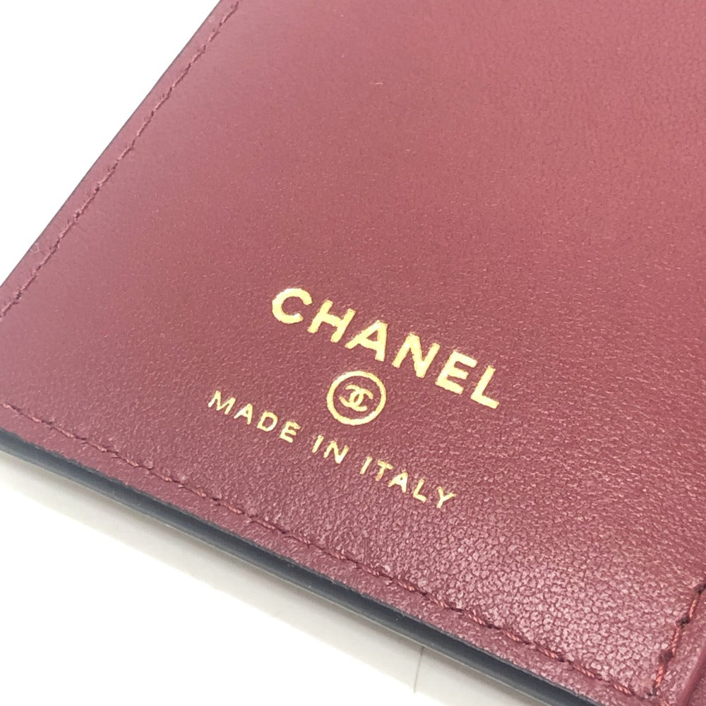 CHANEL AP5330 CC Mark Passport cover, travel case, small items passport case Leather Black Used