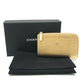 CHANEL AP5192 CC Mark Embossing L-shaped Fragment Case Mini Wallet coin purse Leather Gold Used