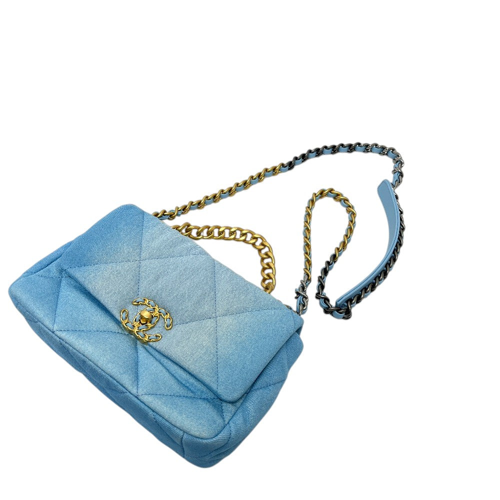 CHANEL AS1160 Matelasse chanel 19 2WAY Bag Shoulder Bag Denim blue/GoldHardware Used