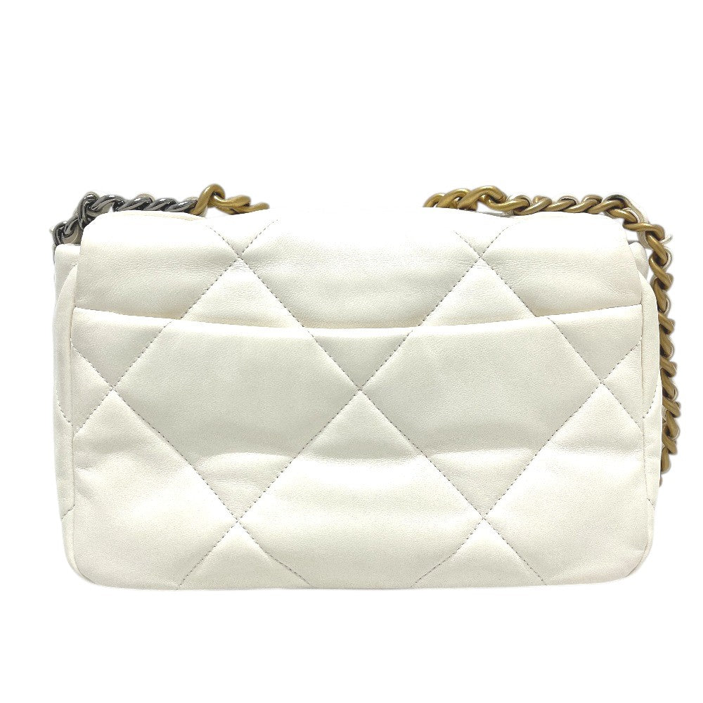 CHANEL AS1160 Matelasse chanel 19 2WAY Bag Shoulder Bag White/GoldHardware Used
