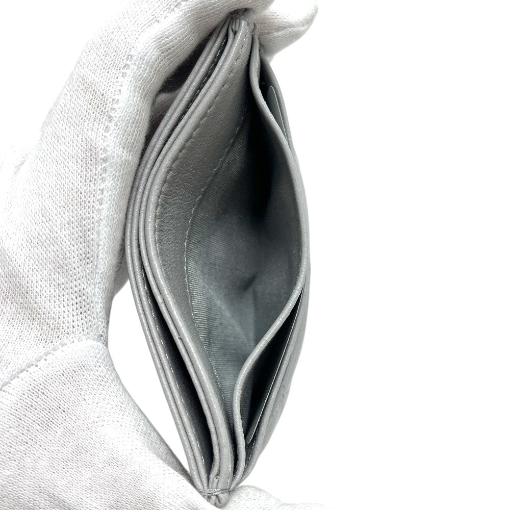 CHANEL AP4472 Matelasse CC Mark Timeless Classic Card Case Lambskin Leather gray Used