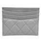 CHANEL AP4472 Matelasse CC Mark Timeless Classic Card Case Lambskin Leather gray Used