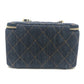 CHANEL AP1341 CC Mark Matelasse Vanity Bag, Handbag, GoldHardware Denim Shoulder Bag Denim blue Used