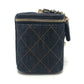 CHANEL AP1341 CC Mark Matelasse Vanity Bag, Handbag, GoldHardware Denim Shoulder Bag Denim blue Used