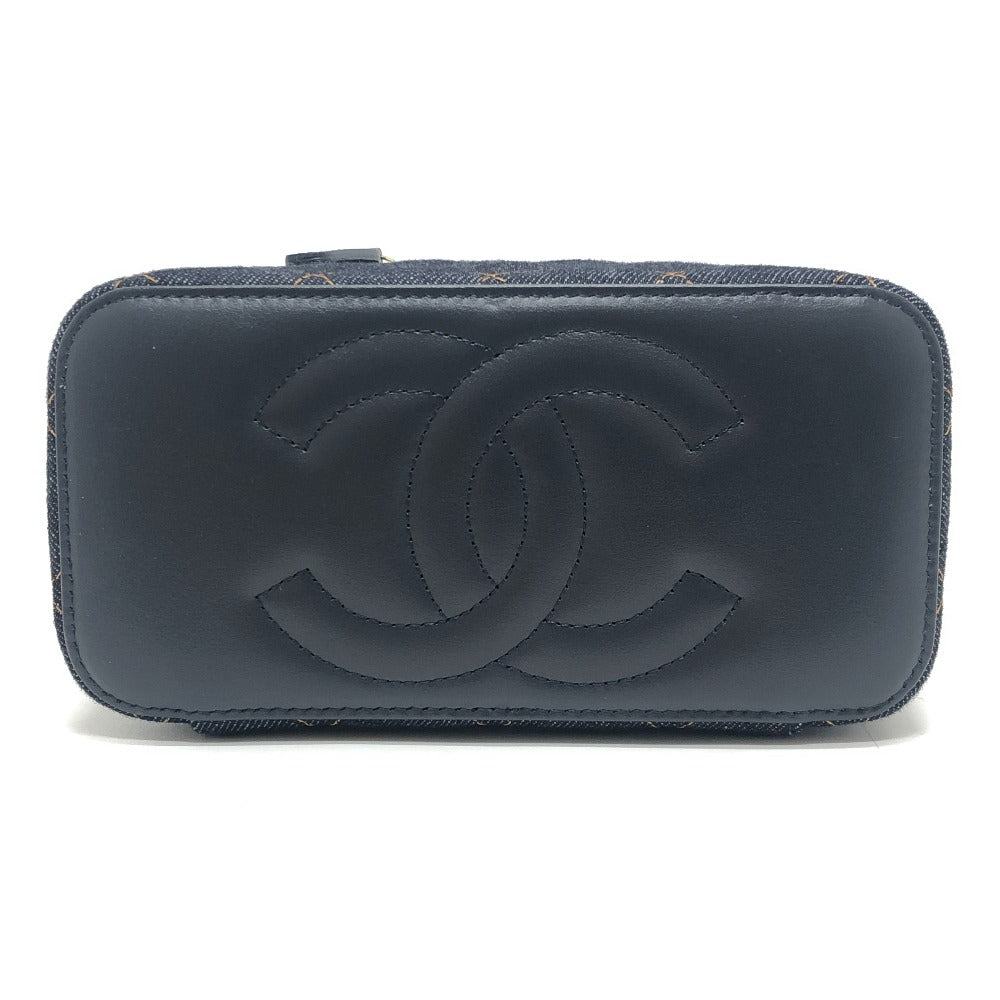 CHANEL AP1341 CC Mark Matelasse Vanity Bag, Handbag, GoldHardware Denim Shoulder Bag Denim blue Used
