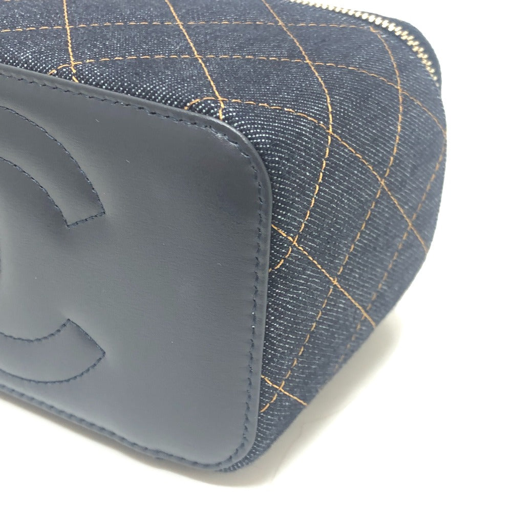 CHANEL AP1341 CC Mark Matelasse Vanity Bag, Handbag, GoldHardware Denim Shoulder Bag Denim blue Used
