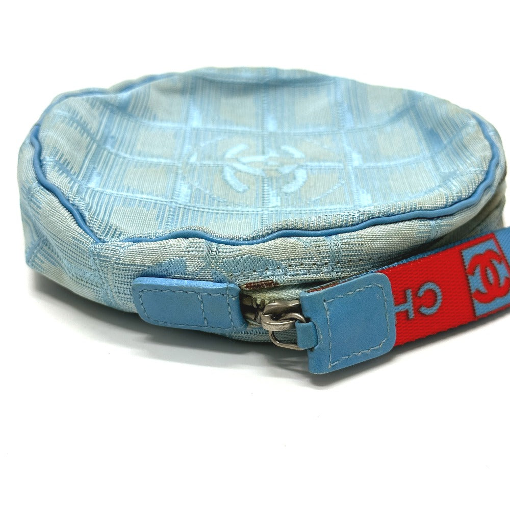 CHANEL Sport Round Strap Pouch Nylon Women's Blue