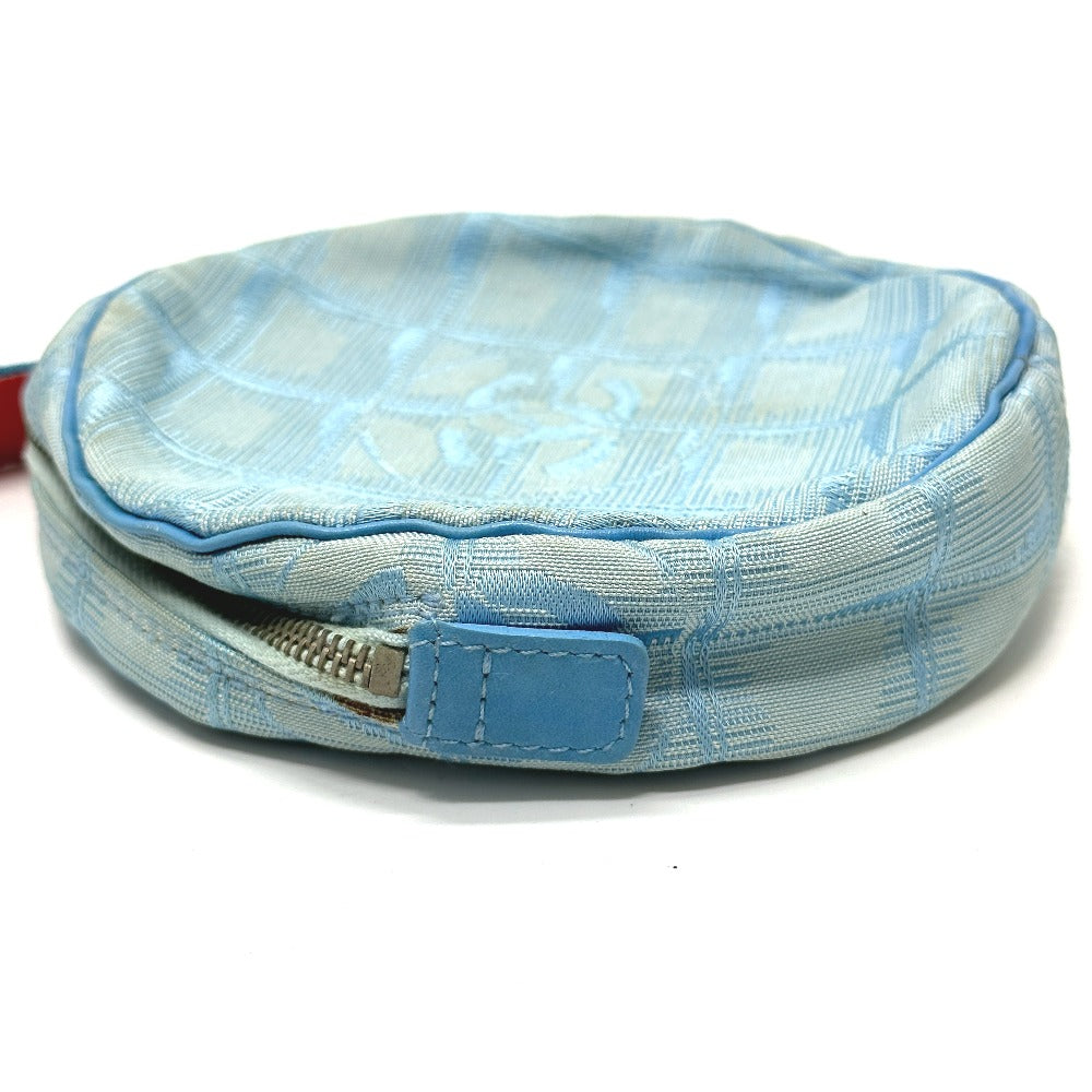 CHANEL Sport Round Strap Pouch Nylon Women's Blue