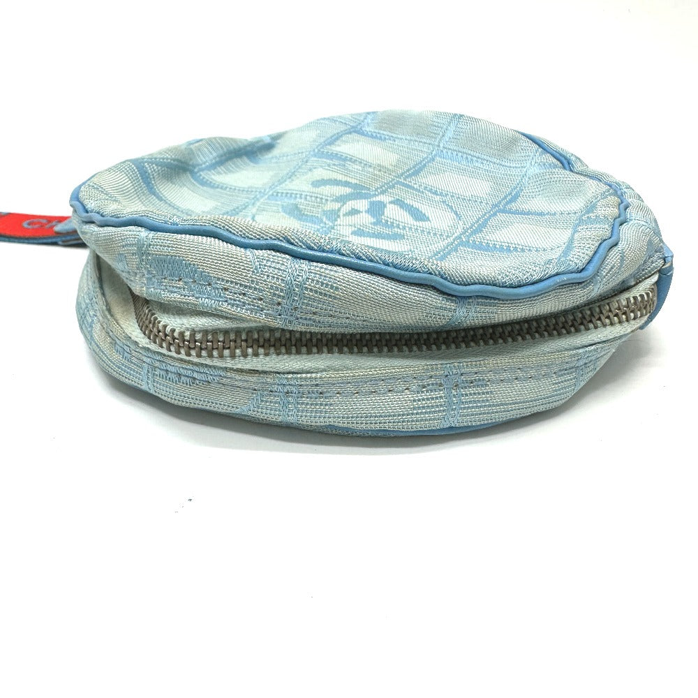 CHANEL Sport Round Strap Pouch Nylon Women's Blue