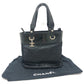 CHANEL A34208 CC Coco Mark Paris-Biarritz PM Enamel x Harako x Leather Tote Bag, Women's, Black