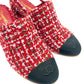 CHANEL G46865 2025/26 Autumn/Winter Coco Mark Slingback Tweed Pumps Sandals Tweed Women's Red