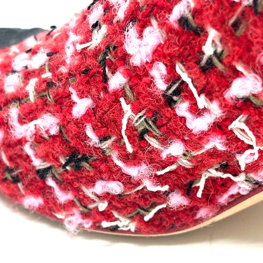 CHANEL G46865 2025/26 Autumn/Winter Coco Mark Slingback Tweed Pumps Sandals Tweed Women's Red