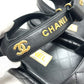 CHANEL G45430 マトラッセ ロゴ ココマーク ベルクロ 靴 サンダル ラムスキン レディース ブラック