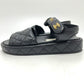 CHANEL G45430 Matelasse Logo CC Mark Velcro shoes Sandals Leather Black Used