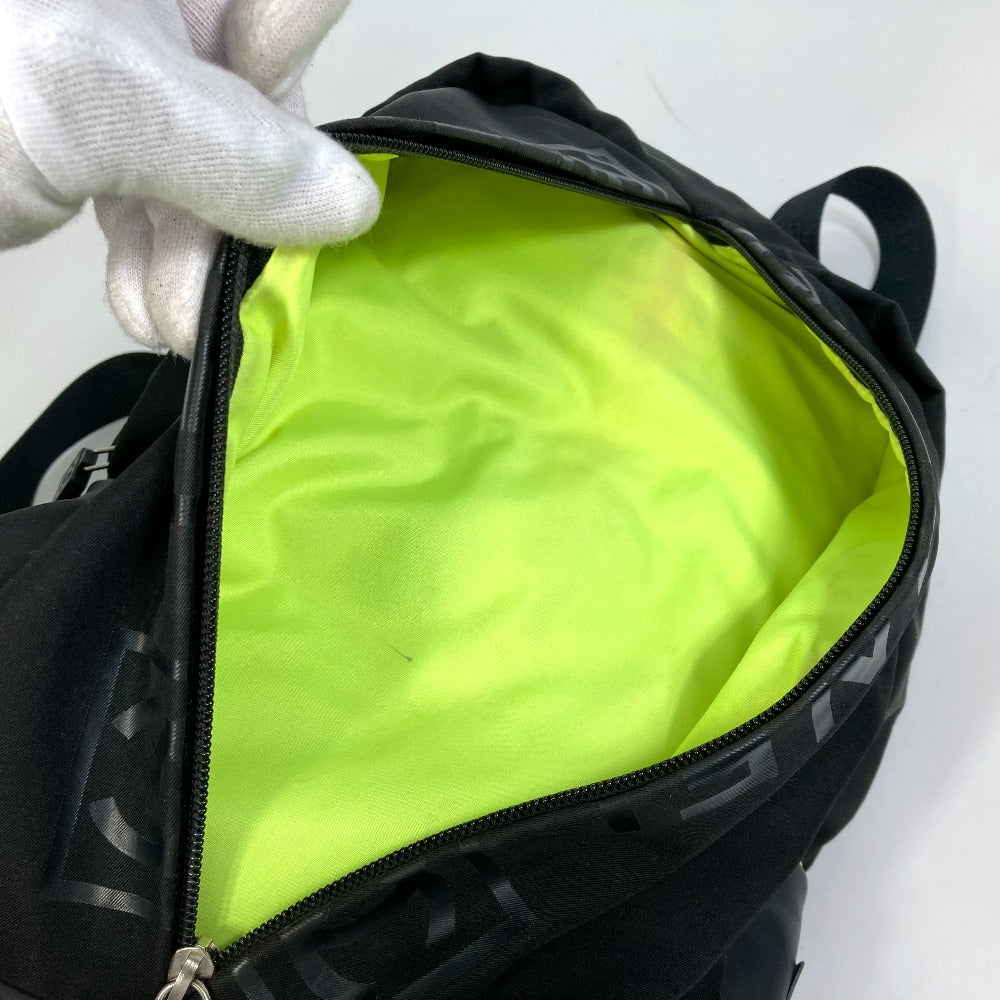 CHANEL Sport Line Logo Zip-Up Backpack in Nylon, Women's, Black and Neon Yellow