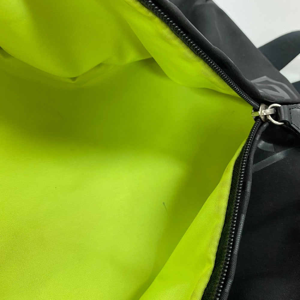 CHANEL Sport Line Logo Zip-Up Backpack in Nylon, Women's, Black and Neon Yellow