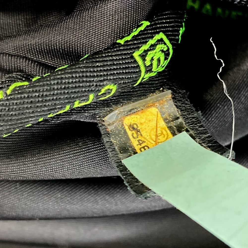 CHANEL Sport Line Logo Zip-Up Backpack in Nylon, Women's, Black and Neon Yellow