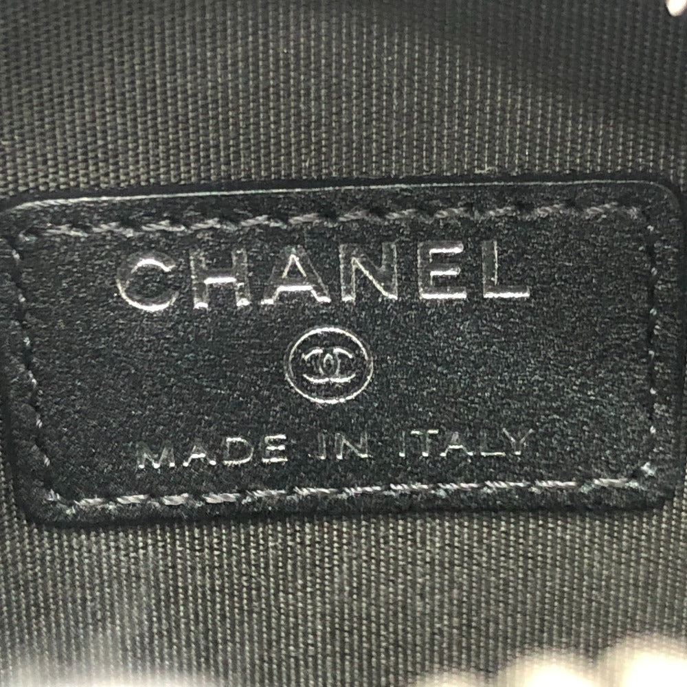 CHANEL 不明 カメリア CC ココマーク ロゴ 斜め掛け カバン ラウンド ミニ ショルダーバッグ レザー レディース グレー