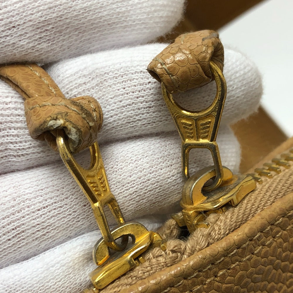 CHANEL ココボール ココマーク カバン 肩掛け トートバッグ キャビアスキン レディース ベージュ