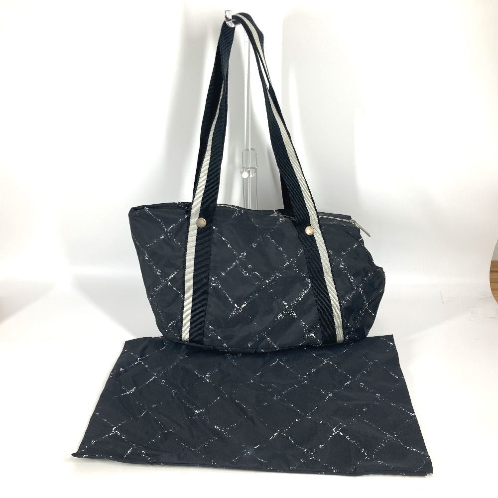CHANEL 旧トラベルライン ペットバッグ 肩掛け カバン ショルダーバッグ 肩掛け ボストンバッグ ナイロン ユニセックス ブラック