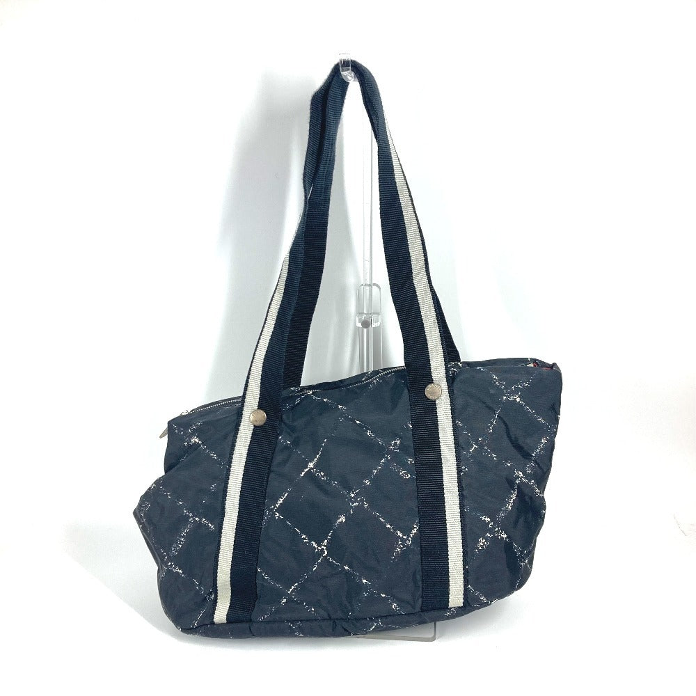 CHANEL 旧トラベルライン ペットバッグ 肩掛け カバン ショルダーバッグ 肩掛け ボストンバッグ ナイロン ユニセックス ブラック
