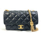 CHANEL AS3393 CC Coco Mark Matelasse Chain Shoulder Bag in Lambskin, Black