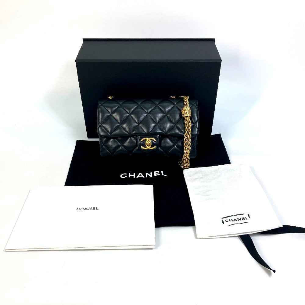 CHANEL AS3393 CC Coco Mark Matelasse Chain Shoulder Bag in Lambskin, Black