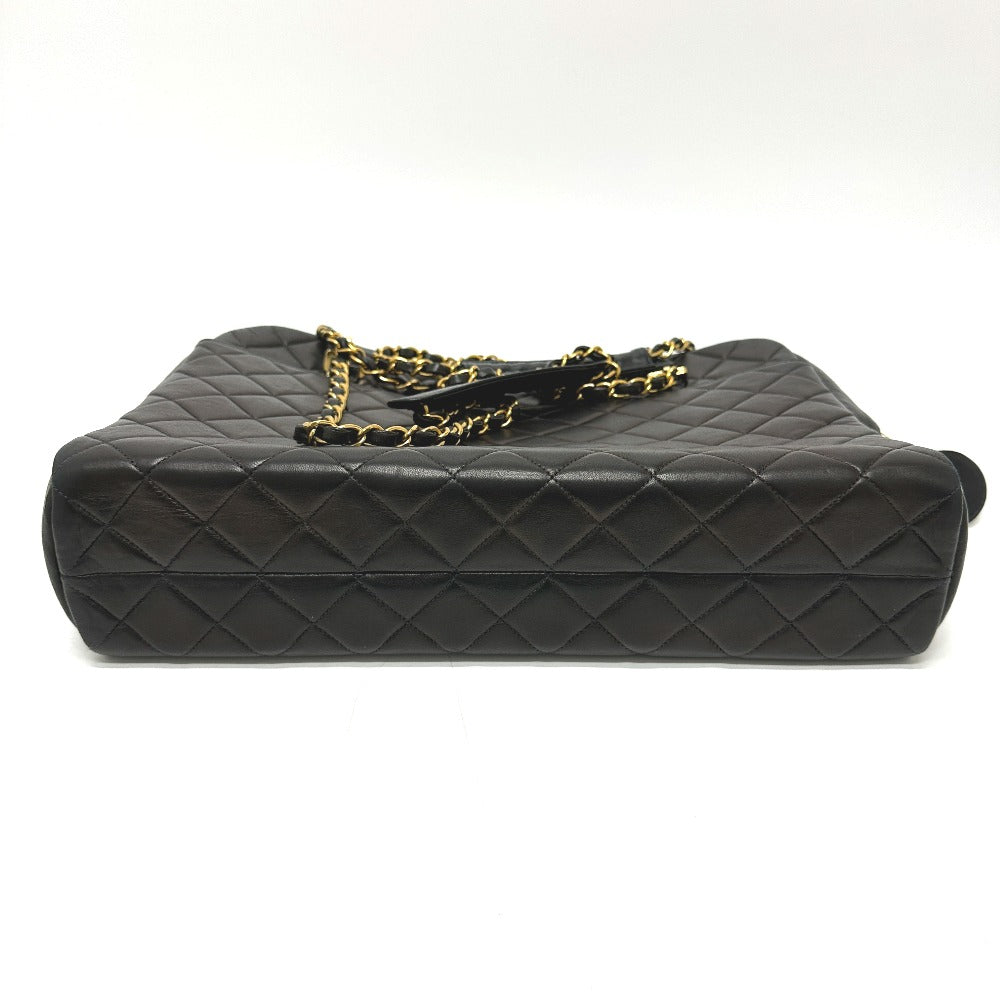 CHANEL ヴィンテージ マトラッセ キルティング CC ココマーク チェーンバッグ カバン ショルダーバッグ ラムスキン レディース ブラック